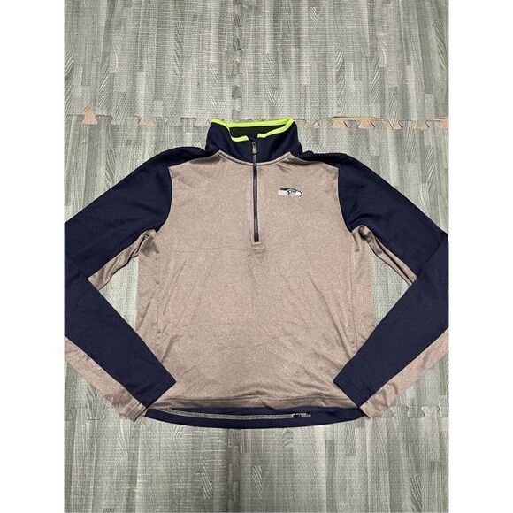 Seattle Seahawks NFL Team Apparel Windbreaker Pullover  1/4 Zip Youth Sz XL - Picture 1 of 5
